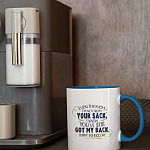 Even Though I'm Not From Your Sack Ceramic Accent Mug - I Know You've Still Got My Back Happy Father's Day Colored Coffee Mug-mockup-of-an-11-oz-coffee-mug-with-a-colored-rim-placed-next-to-an-espresso-machine