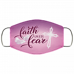 Faith Over Fear Washable Reusable Custom – Printed Cloth Face Mask Cover, White, Cloth Face Mask