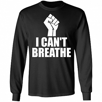 I Can't Breathe BW Hoodie - Sweatshirt - Long Sleeve - Black Lives Matter Shirt, Black, Long Sleeve