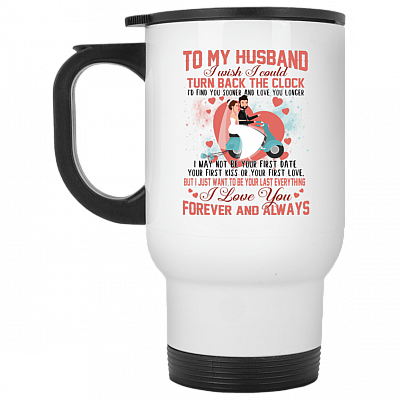 14 oz. White Travel Mug