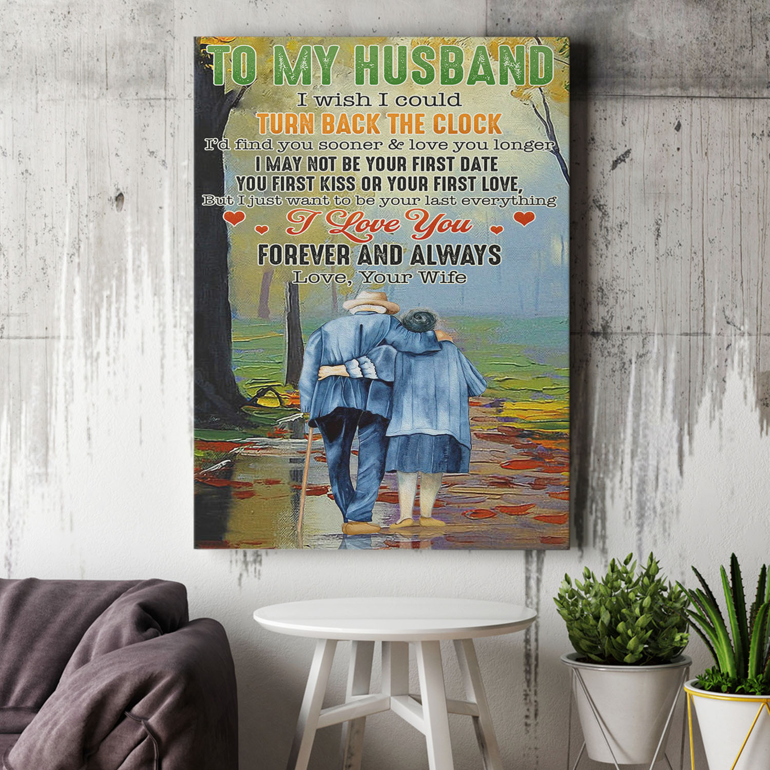 6VT. To My Husband Turn Back The Clock canvas mockup