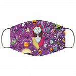 Sally Skellington Face Mask - Nightmare Before Christmas Washable Reusable Custom – Printed Cloth Face Mask Cover, White, Cloth Face Cover