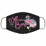 Flamingo Will Remove For Beer Washable Reusable Custom Printed Cloth Face Mask Cover, Black, Cloth Face Cover