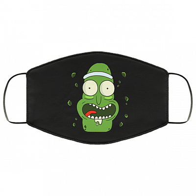 Funny Pickle Rick Washable Reusable Custom – Printed Cloth Face Mask Cover, Black, Cloth Face Mask