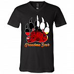 Grandma Bear Indigenous Native American Women T-shirt - V-neck, Black, V-Neck T-Shirt