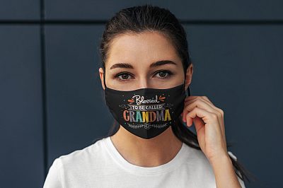Alternative view of Blessed To Be Called Grandma Washable Reusable Custom - Funny Grandma Printed Cloth Face Mask Cover