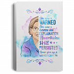 Nevertheless She Persisted Elizabeth Warren Wrapped Framed Canvas Prints - Unframed Poster - Canvas Wall Art, White, 0.75'' Framed Canvas