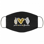 Peace Love Balalala Washable Reusable Custom Printed Cloth Face Mask Cover, Black, Cloth Face Cover