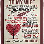 Personalized To My Wife Once Upon A Time God Blessed The Broken Road Fleece Blanket - Premium Sherpa Blanket, White, Cozy Plush Fleece Blanket - 50x60 Personalized To My Wife Once Upon A Time God Blessed The Broken Road Fleece Blanket - Premium Sherpa Blanket, White, Cozy Plush Fleece Blanket - 50x60