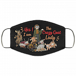 Yes I Am The Crazy Goat Lady Washable Reusable Custom Printed Cloth Face Mask Cover, Black, Cloth Face Cover