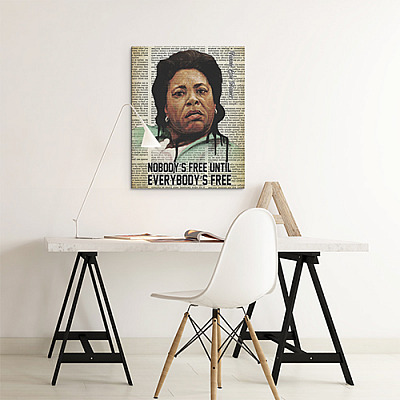 Alternative view of Nobody's Free Until Everybody's Free Fannie Lou Hamer Quotes Wrapped Framed Canvas Prints - Unframed Poster