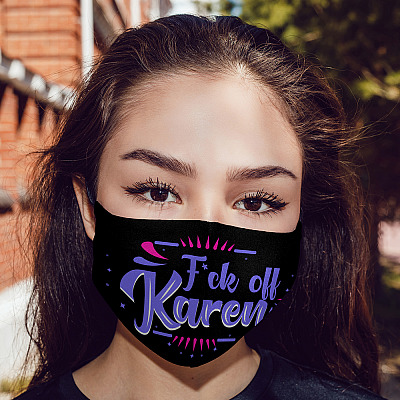 Alternative view of F-ck Off Karen - Karen Meme Funny Face Mask - Washable Reusable Custom – Printed Cloth Face Mask Cover