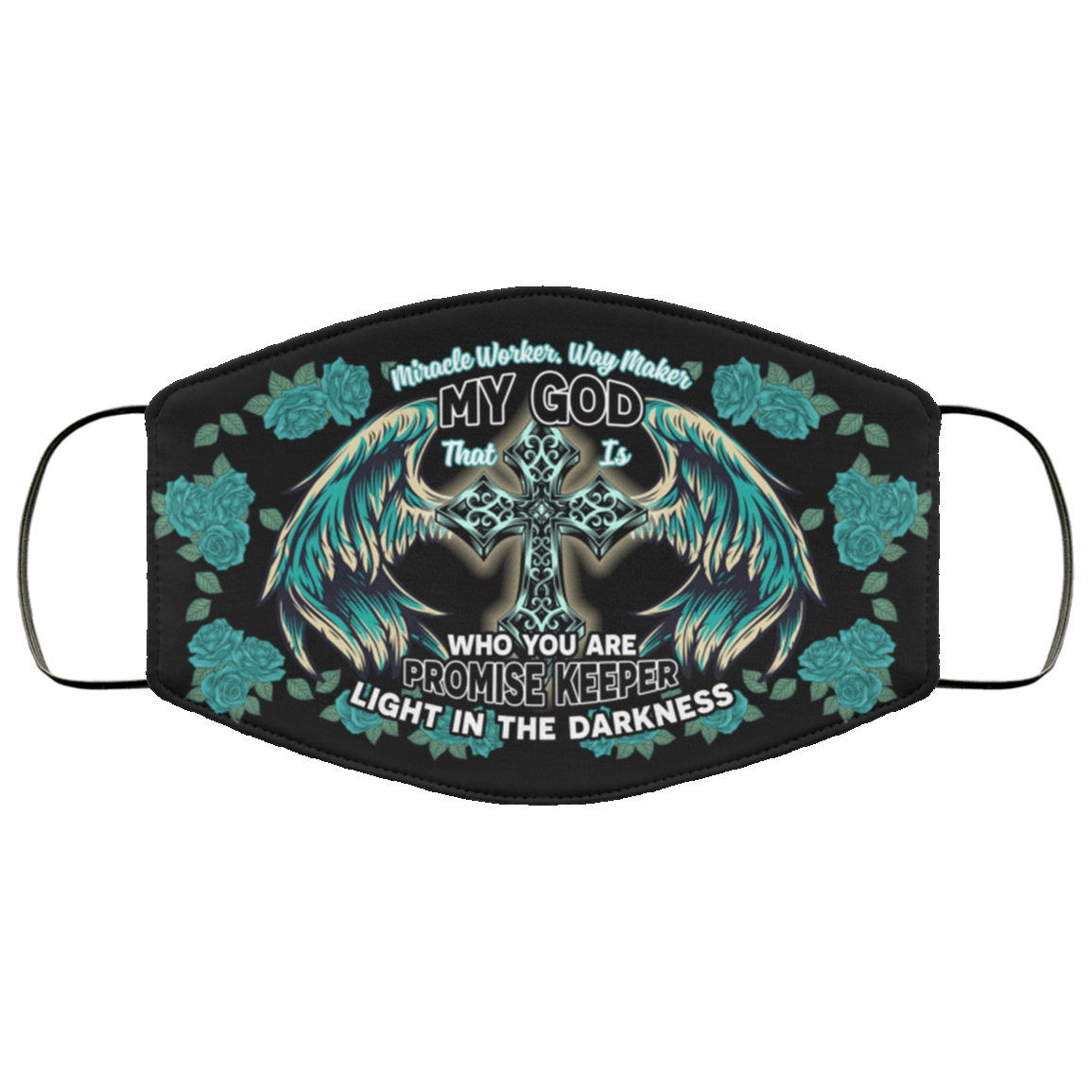 Miracle Worker Way Maker Promise Keeper Christian Gifts Washable Reusable Custom-Printed Cloth Face Mask Cover, White, Cloth Face Cover