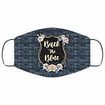 Back The Blue Floral Police Badge Washable Reusable Custom – Printed Cloth Face Mask Cover, White, Cloth Face Mask