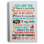 Peanut to My Butter Bacon to My Egg Wrapped Framed Canvas Prints - Unframed Poster - Home Decor Wall Art, White, 0.75'' Framed Canvas
