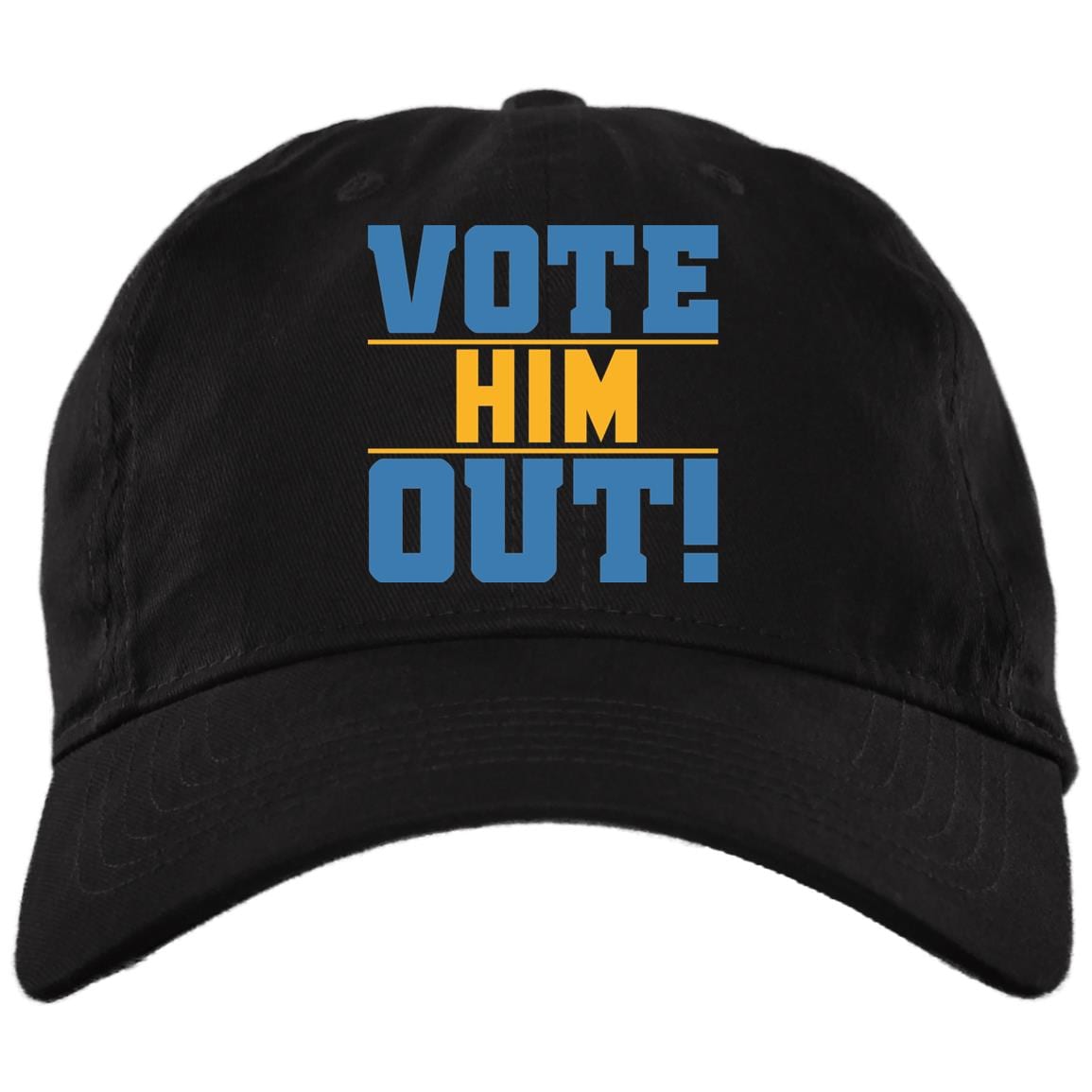 Vote Him Out Twill Cap - High-Profile Snapback Hat - Trucker Hat, Black, Brushed Twill Dad Cap