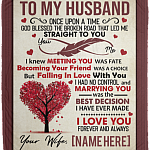 Personalized To My Husband Once Upon A Time God Blessed The Broken Road Fleece Blanket - Premium Sherpa Blanket, White, Cozy Plush Fleece Blanket - 50x60 Personalized To My Husband Once Upon A Time God Blessed The Broken Road Fleece Blanket - Premium Sherpa Blanket, White, Cozy Plush Fleece Blanket - 50x60
