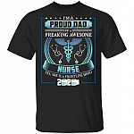 Proud Dad Of A Freaking Awesome Nurse A Frontline Hero 2020 T-shirt, Black, Unisex T-Shirt