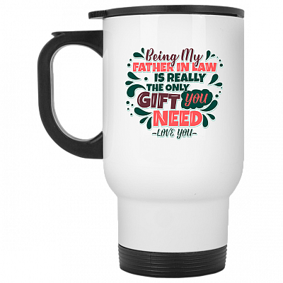 14 oz. White Travel Mug