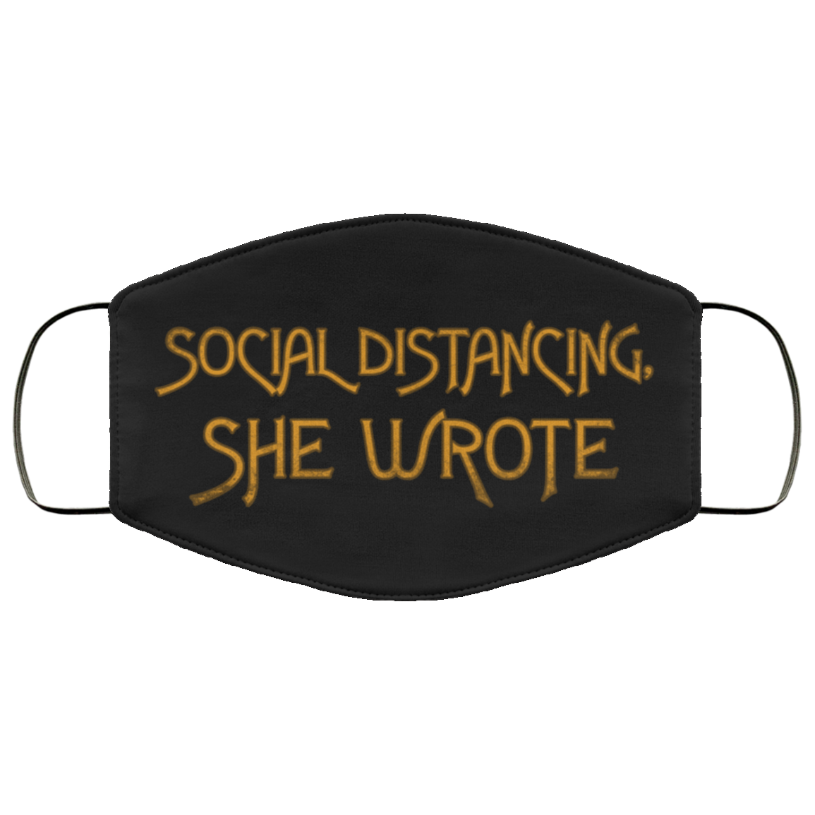 Social Distancing She Wrote Face Mask - Washable Reusable Custom – Printed Cloth Face Mask Cover, Black, Cloth Face Cover