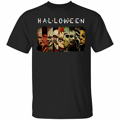 Friend Halloween Horror Movie Characters T-Shirt, Black, Unisex T-Shirt