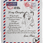 From Mom Even When I’m Not Close by I Want You to Know I Love You to Daughter Fleece Blanket - Mink Sherpa Blanket, White, Cozy Plush Fleece Blanket - 50x60