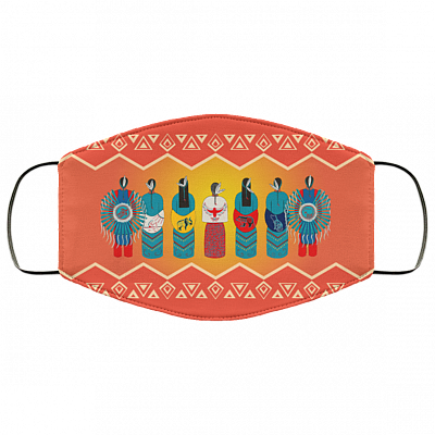 Proud Native American Washable Reusable Custom Printed Cloth Face Mask Cover - Native Pride Face Mask, White, Cloth Face Cover