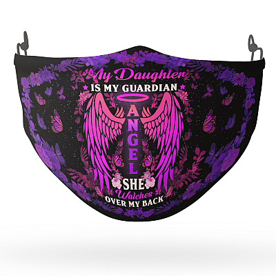 Alternative view of My Daughter Is Guardian She Watch Me Over My Back Washable Reusable Custom – Printed Cloth Face Mask Cover