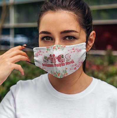 Alternative view of Dogs Because People Suck Washable Reusable Custom - Printed Cloth Face Mask Cover