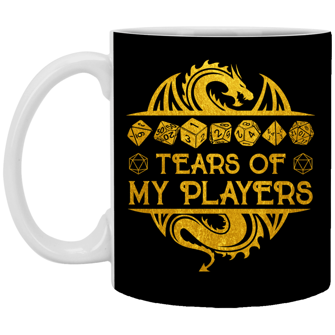 Tears Of My Players Ceramic Coffee Mug - Beer Stein - Funny Dnd Gifts, Black, 11 oz. White Mug
