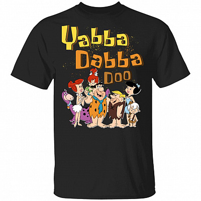 Yabba-Dab-ba Doo Funny Show 80s 90s Flinstone T-Shirt, Black, Unisex T-Shirt