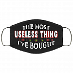 The Most Useless Thing I've Bought - Funny Face Mask - Washable Reusable – Printed Cloth Face Mask Cover, Black, Cloth Face Cover