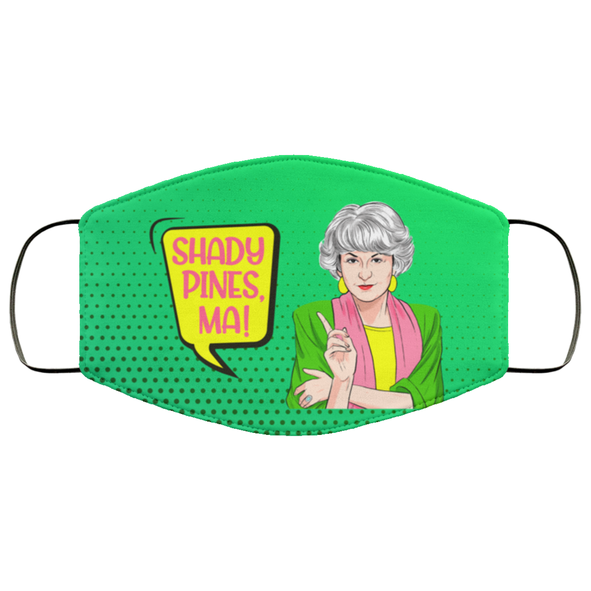 Dorothy Shady Pines Ma Washable Reusable Custom - Printed Cloth Face Mask Cover, White, Cloth Face Mask