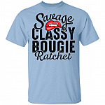 Girl Savage Classy Bougie Ratchet Funny Sassy Girl Tattoo Girl Light T-shirt, Light Blue, Unisex T-Shirt