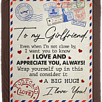 To My Girlfriend Even When I'm Not Close By Fleece Blanket - Premium Sherpa Blanket - Woven Blanket, White, Cozy Plush Fleece Blanket - 50x60