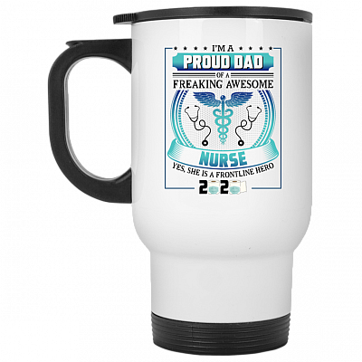 14 oz. White Travel Mug