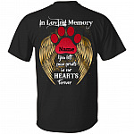 Personalized In Loving Memory You Left Paw Prints In Our Hearts Forever Print On Back Only - Plain Front T-Shirt, Black, Unisex T-Shirt