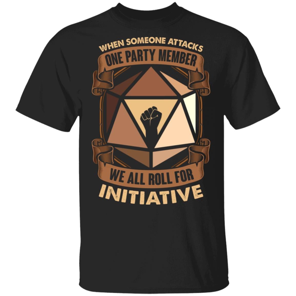 When Someone Attacks One Party Member We All Roll For Initiative Funny T-Shirt, Black, Unisex T-Shirt