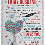 Personalized To My Husband Once Upon a Time God Blessed the Broken Road Fleece Blanket - Premium Sherpa Blanket, White, Cozy Plush Fleece Blanket - 50x60