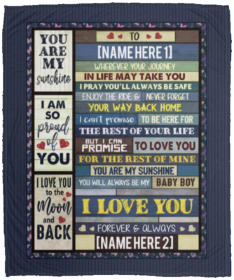 Personalized To My Son Wherever Your Journey In Life May Take You Pray You'll Always Be Safe Mink Sherpa Blanket, White, Cozy Plush Fleece Blanket - 50x60