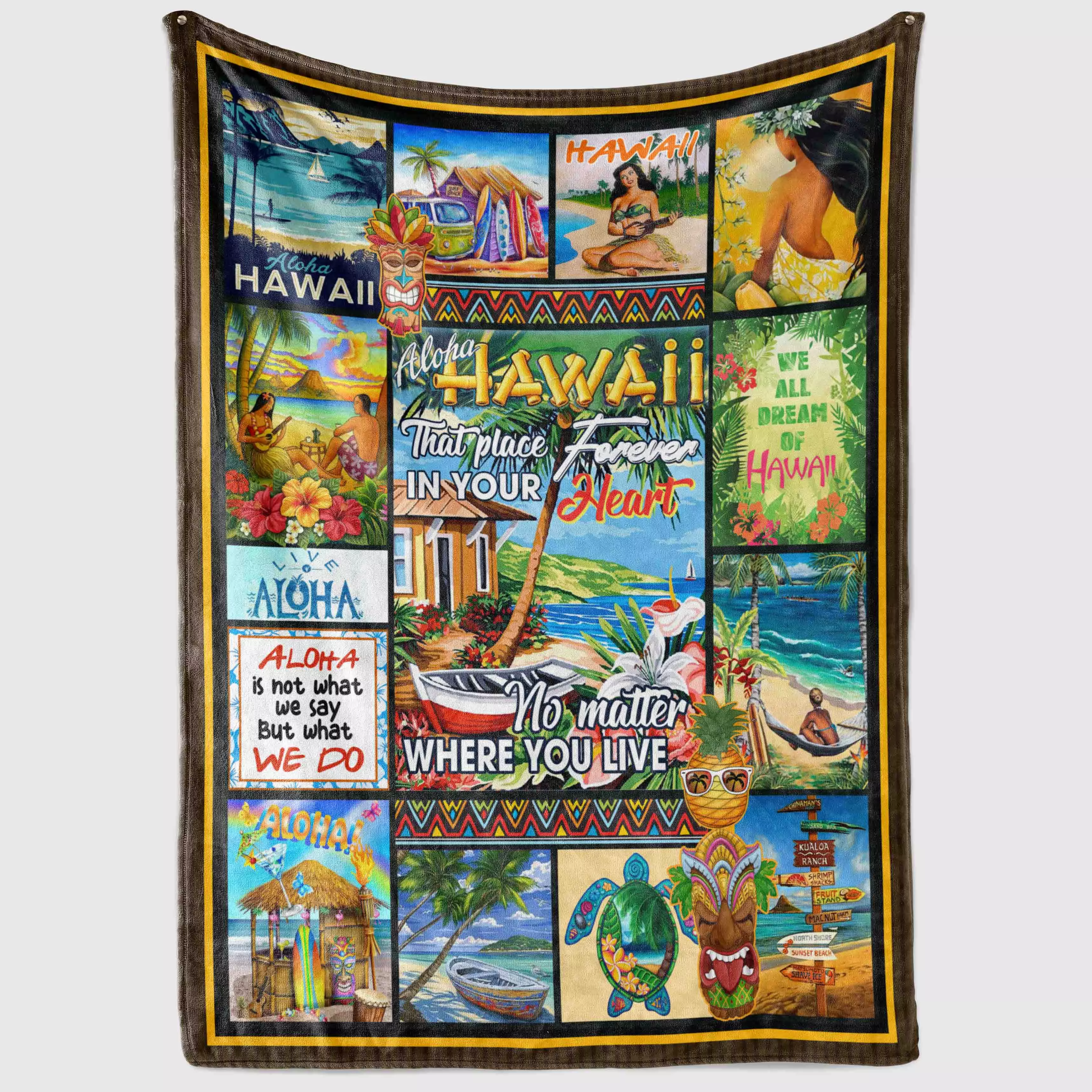 6VT. Aloha Hawaii blanket mockup