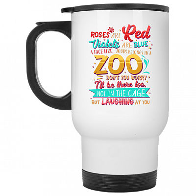 14 oz. White Travel Mug