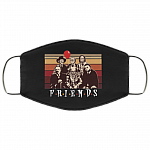 Horror Friends Vintage Washable Reusable Custom – Printed Cloth Face Mask Cover, Black, Cloth Face Cover