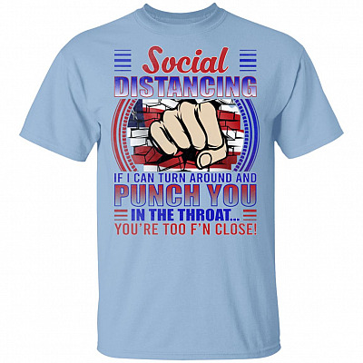 Social Distance Definition T-Shirt - Funny Social Distance Shirt, Light Blue, Unisex T-Shirt