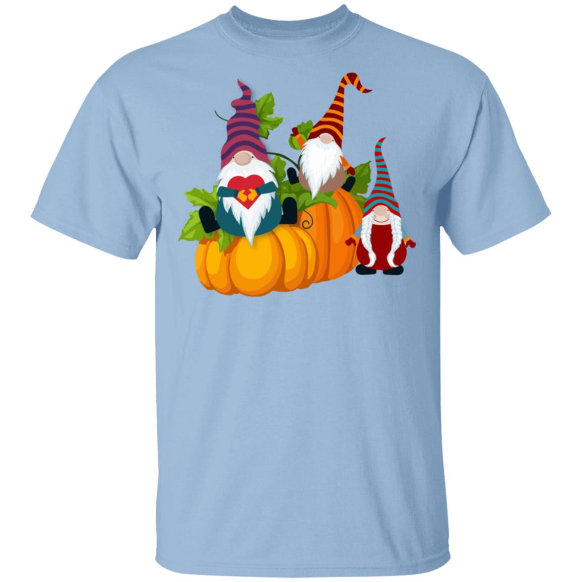 Gnomes On Pumpkins Shirt - Fall T Shirt - Pumpkin Shirt Gnome T Shirt - Thanksgiving Shirt Halloween Costume, Light Blue, Unisex T-Shirt