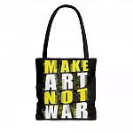 Make Art Not War All Over Print Tote Bag - Shoulder Bag - Reusable Grocery Shopping Bag