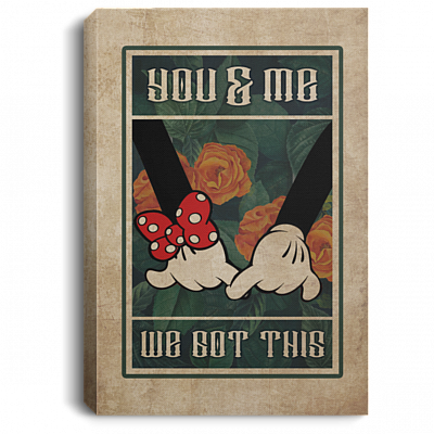 You And Me Mouse Canvas Poster, White, 0.75'' Framed Canvas