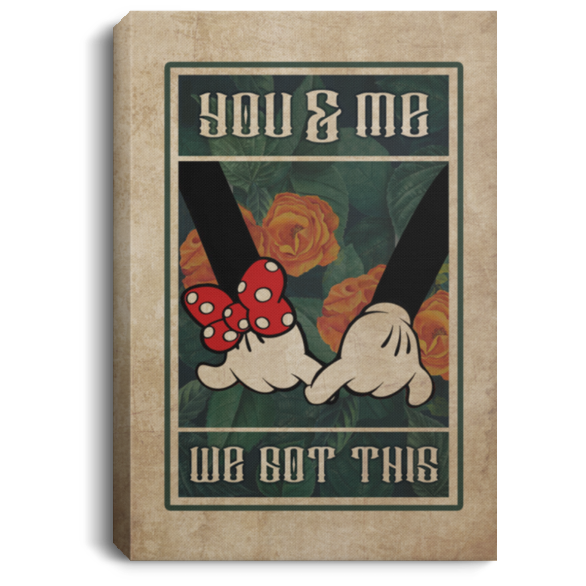 You And Me Mouse Canvas Poster, White, 0.75'' Framed Canvas