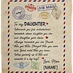 Personalized From Mom To My Daughter Whenever You Feel Overwhelmed Letter Fleece Blanket - Premium Sherpa Blanket, White, Cozy Plush Fleece Blanket - 50x60