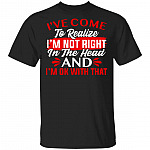 I've Come To Realize I'm Not Right In The Head And I'm Ok With That T-Shirt - Sarcastic Humor Novelty Shirt, Black, Unisex T-Shirt